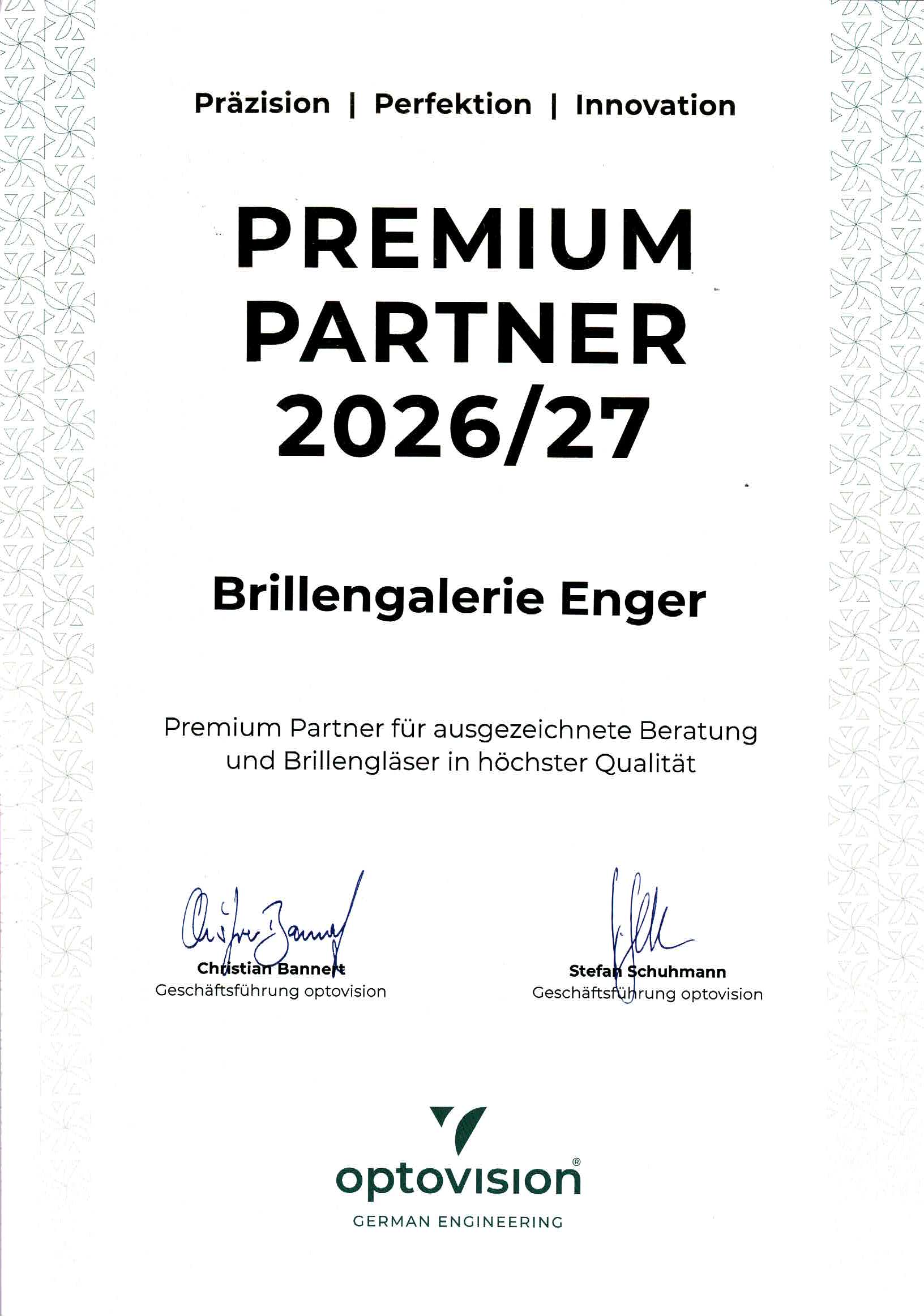 OV – Zertifikat Premium Partner 2026-2027